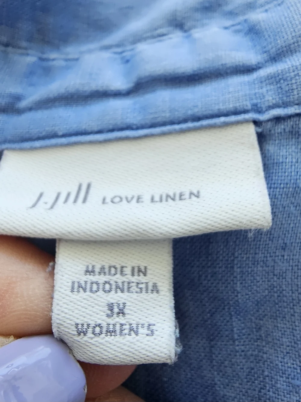 J. Jill Linen Blue  Tunic Size 3X - Picture 5 of 7